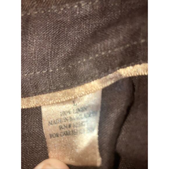Bruno Button Up Shirt for Men, Large Brown Linen, Resort , Vacation, Travel - Picture 5 of 7